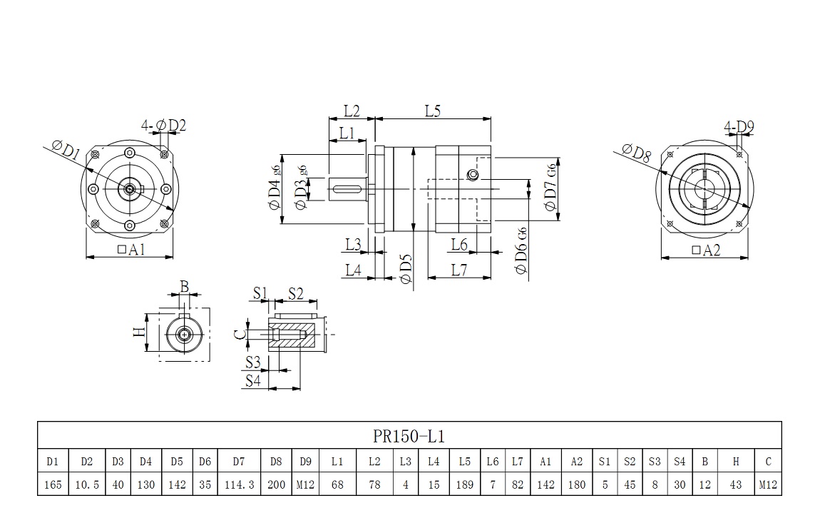 PR150赢咖7选型图纸